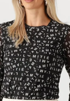 HAUTE L'AMITIÉ e haute l'amitié top l'amitie mesh ls o-neck zwart