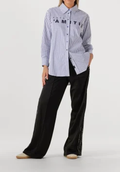 HAUTE L'AMITIÉ e haute l'amitié wijde broek logo tape track tall pant zwart New