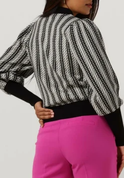 JANICE e trui trui gebreid pof mouw jay zwart Best