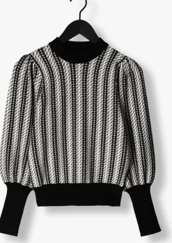 JANICE e trui trui gebreid pof mouw jay zwart Best