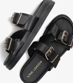 LINA LOCCHI e slippers led 2 band slipper dz zwart Outlet