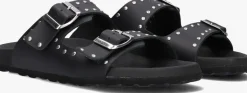 LINA LOCCHI e slippers 2 gesp slipper met studs zwart Clearance