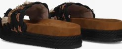 MOU e slippers monoband rope sandal fringes zwart Hot
