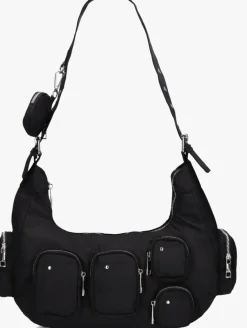 NÚNOO e núnoo schoudertas sally pocket recycled nylon zwart Clearance