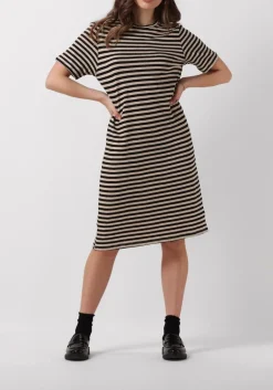 PENN & INK e midi jurk dress stripe zwart Outlet