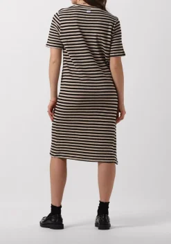PENN & INK e midi jurk dress stripe zwart Outlet