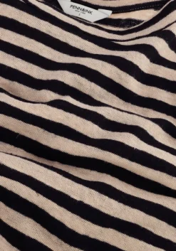 PENN & INK e midi jurk dress stripe zwart Outlet