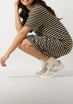 PENN & INK e midi jurk dress stripe zwart Outlet