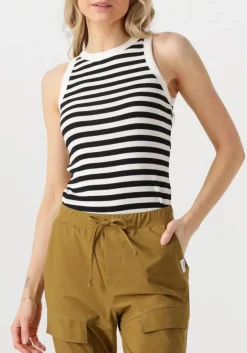 PENN & INK e top singlet small stripe zwart Best