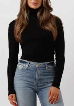 ROSEMUNDE e coltrui silk t-shirt w/ roller neck zwart