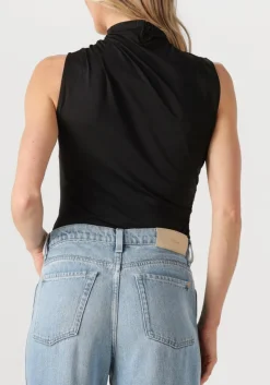 ROSEMUNDE e top billie sl drape top zwart Clearance