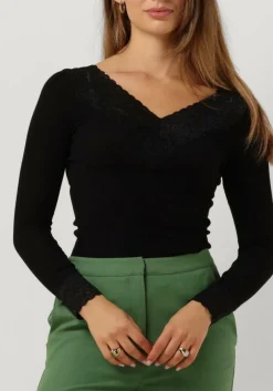 ROSEMUNDE e tops & t-shirts bernadine organic t-shirt lace zwart Online