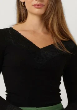 ROSEMUNDE e tops & t-shirts bernadine organic t-shirt lace zwart Online