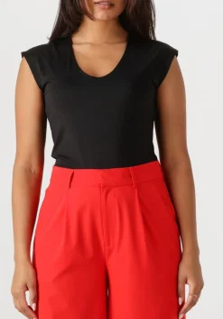 ROSEMUNDE e t-shirt billie capsleeve v-neck zwart