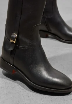 SANTONI e hoge laarzen led gesp laars zwart Clearance