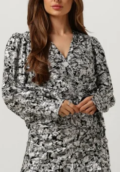 SECOND FEMALE e blouses doodle wrap blouse zwart Clearance