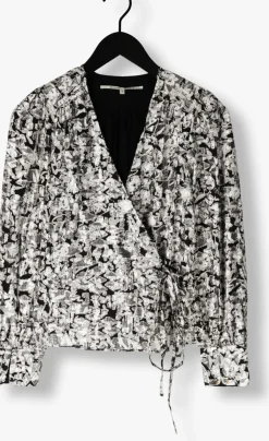 SECOND FEMALE e blouses doodle wrap blouse zwart Clearance