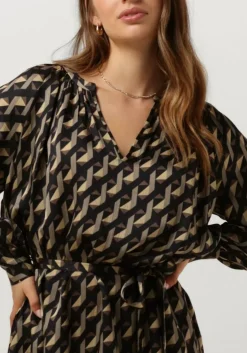 SECOND FEMALE e midi jurk hopi dress zwart Online