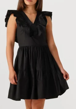 SECOND FEMALE e mini jurk zana dress zwart Discount