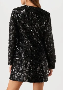 SECOND FEMALE e mini jurk flakes dress zwart Sale