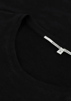 SECOND FEMALE e t-shirt peony o neck tee zwart Hot