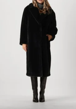 STAND STUDIO e faux fur jas maria coat soft zwart Outlet