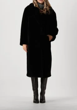 STAND STUDIO e faux fur jas maria coat soft zwart Outlet