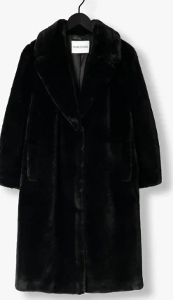 STAND STUDIO e faux fur jas maria coat soft zwart Outlet