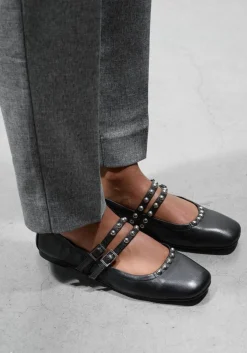 STEFANO LAURAN e ballerina's bailarina arrugada zwart Hot