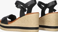 STEFANO LAURAN e sandalen led koord sandaal sleehak zwart Sale