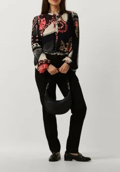 SUMMUM e flared broek trousers punto milano zwart Sale