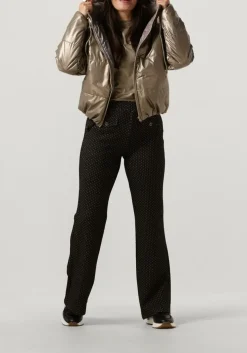 SUMMUM e flared broek flared pants mini pattern jacquard zwart Discount