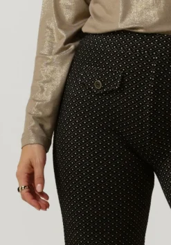 SUMMUM e flared broek flared pants mini pattern jacquard zwart Discount