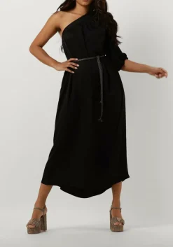 SUMMUM e midi jurk dress quinty silky touch zwart Outlet