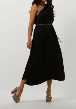 SUMMUM e midi jurk dress quinty silky touch zwart Outlet