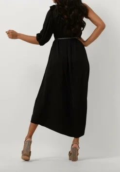 SUMMUM e midi jurk dress quinty silky touch zwart Outlet
