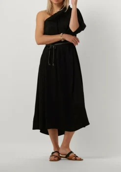 SUMMUM e midi jurk dress quinty silky touch zwart Outlet
