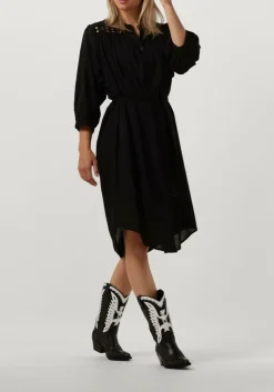 SUMMUM e midi jurk dress cotton voile zwart Clearance