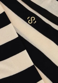 SUMMUM e tops & t-shirts turtle neck top sheer jersey stripe zwart Clearance