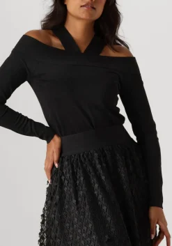 SUMMUM e trui bare shoulder top dull zwart Clearance