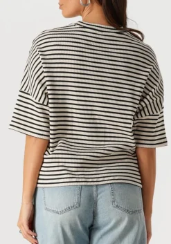 SUMMUM e t-shirt boxy top stripe waffle zwart Hot