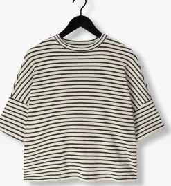 SUMMUM e t-shirt boxy top stripe waffle zwart Hot