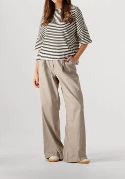 SUMMUM e t-shirt boxy top stripe waffle zwart Hot