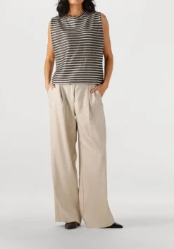 SUMMUM e t-shirt sleeveless top knitted stripe coated zwart Outlet