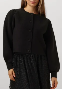 SUMMUM e vest knitted cardigan leopard jacquard knit zwart Best