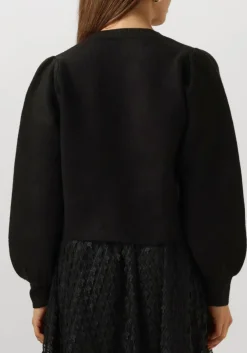 SUMMUM e vest knitted cardigan leopard jacquard knit zwart Best