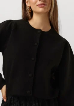 SUMMUM e vest knitted cardigan leopard jacquard knit zwart Best