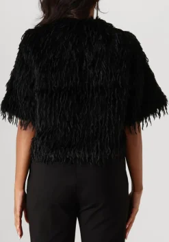 SUMMUM e vest shortsleeve jacket faux feather fur zwart Outlet
