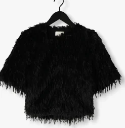 SUMMUM e vest shortsleeve jacket faux feather fur zwart Outlet