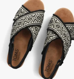 TOMS e platte sandalen diana crossover zwart New